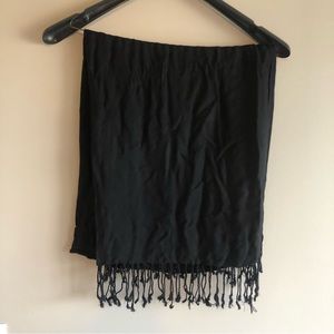 Lovely Little Black Fringed Scarf/Wrap to go under your jacket or with your LBD
